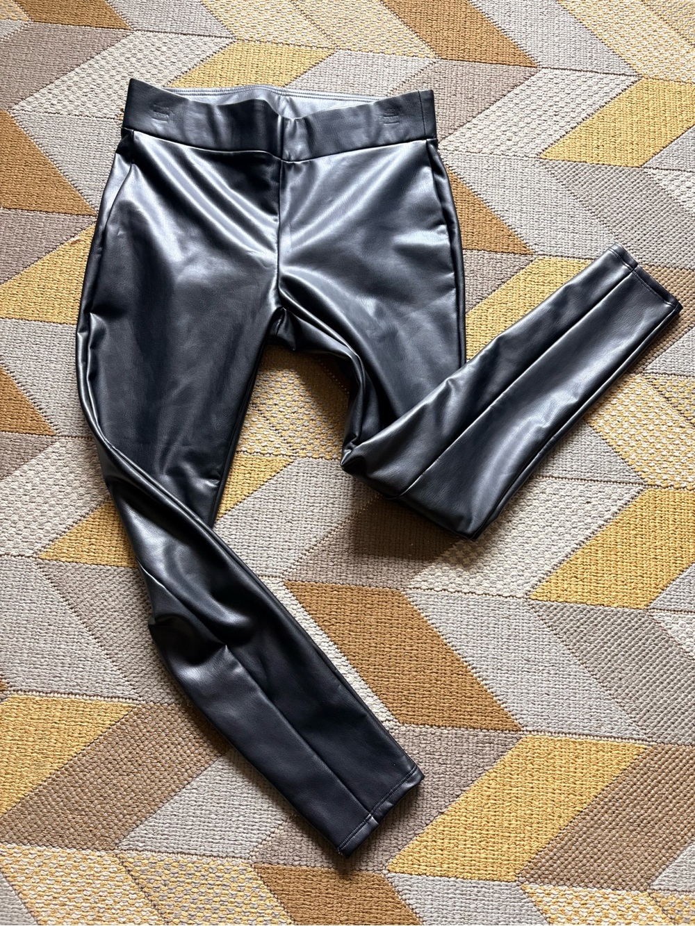 LOFT Petites Faux Leather Leggings Black Size SP